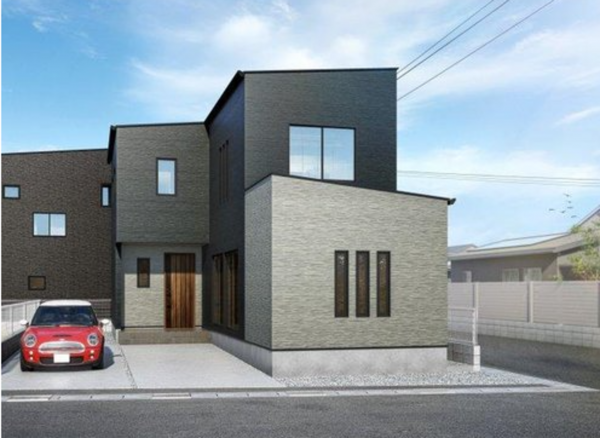 福山市東川口町、新築一戸建ての完成予想図（外観）画像です