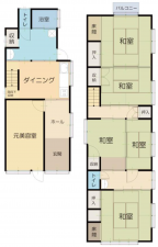 福山市大門町、中古一戸建ての間取り画像です