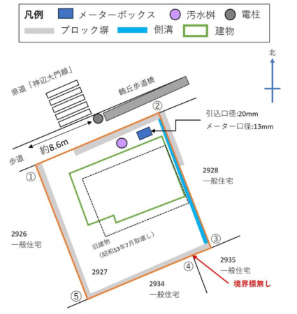 福山市東陽台、土地の間取り画像です