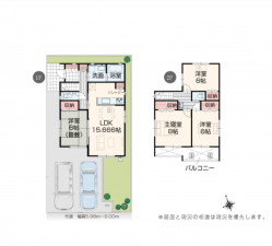 福山市川口町、新築一戸建ての間取り画像です