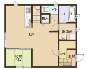 福山市新涯町、中古一戸建ての間取り画像です