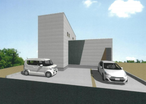 福山市大門町大門、新築一戸建ての完成予想図（外観）画像です