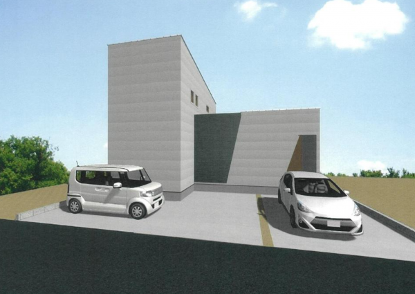 福山市大門町大門、新築一戸建ての完成予想図（外観）画像です