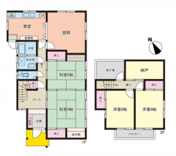 福山市藤江町、中古一戸建ての間取り画像です