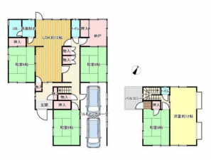 福山市幕山台、中古一戸建ての間取り画像です