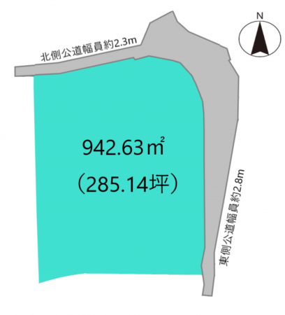 福山市田尻町、土地の間取り画像です