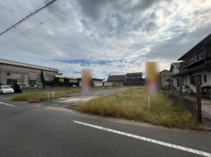 福山市箕島町、土地の前面道路を含む現地写真画像です