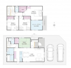 福山市草戸町、中古一戸建ての間取り画像です
