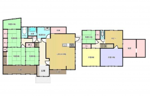 福山市沼隈町大字上山南、中古一戸建ての間取り画像です