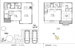 福山市明王台、中古一戸建ての間取り画像です