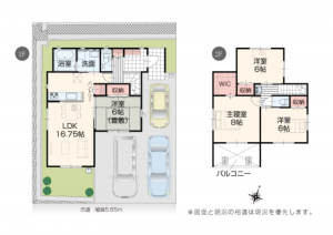 福山市引野町、新築一戸建ての間取り画像です