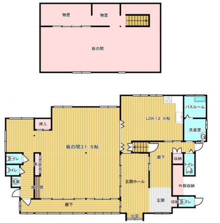 福山市田尻町、中古一戸建ての間取り画像です