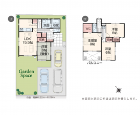 福山市山手町、新築一戸建ての間取り画像です