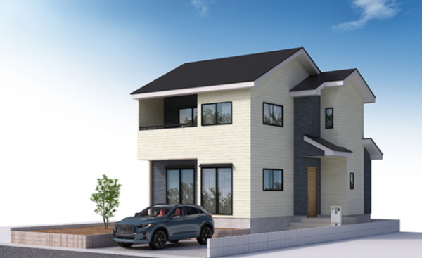 福山市山手町、新築一戸建ての完成予想図（外観）画像です