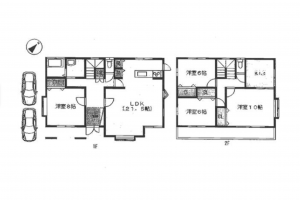 福山市赤坂町大字赤坂、中古一戸建ての間取り画像です