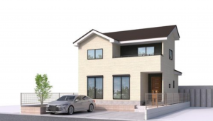 福山市日吉台、新築一戸建ての完成予想図（外観）画像です