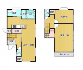福山市南蔵王町、中古一戸建ての間取り画像です