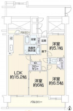 福山市南手城町、マンションの間取り画像です