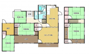 福山市水呑向丘、中古一戸建ての間取り画像です