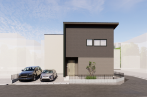 福山市大門町、新築一戸建ての完成予想図（外観）画像です