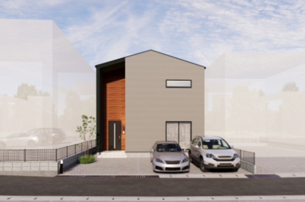 福山市大門町、新築一戸建ての完成予想図（外観）画像です