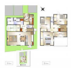 福山市東川口町、新築一戸建ての間取り画像です