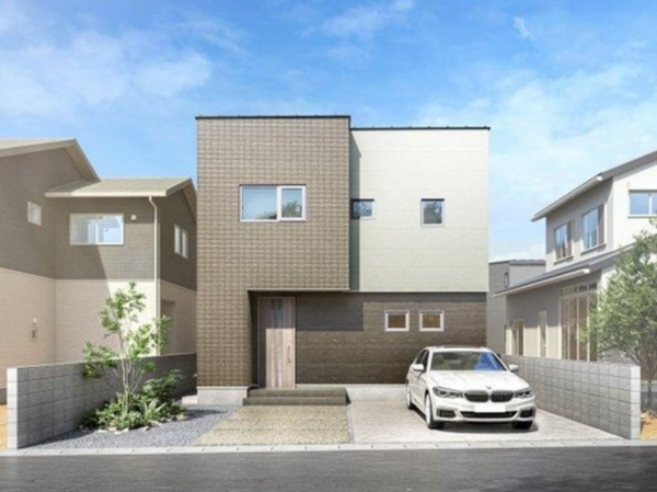 福山市東川口町、新築一戸建ての完成予想図（外観）画像です