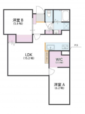 福山市木之庄町、マンションの間取り画像です