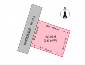 福山市新涯町、土地の間取り画像です