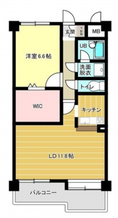 福山市多治米町、マンションの間取り画像です