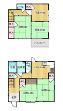 福山市新涯町、中古一戸建ての間取り画像です