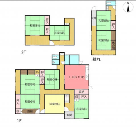 福山市藤江町、中古一戸建ての間取り画像です