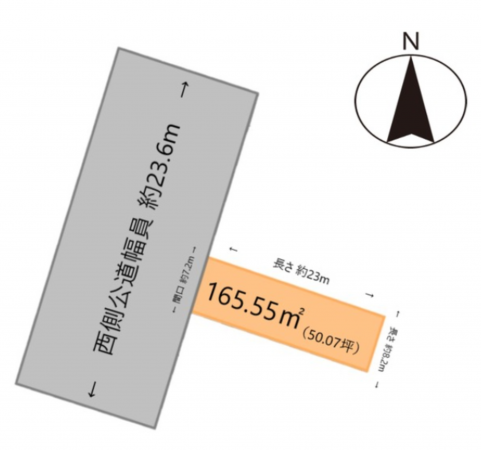 福山市新涯町、土地の間取り画像です