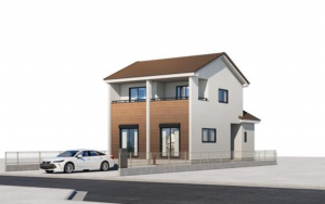 福山市水呑町、新築一戸建ての完成予想図（外観）画像です