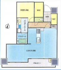 福山市三之丸町、マンションの間取り画像です