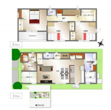 福山市本庄町中、新築一戸建ての間取り画像です