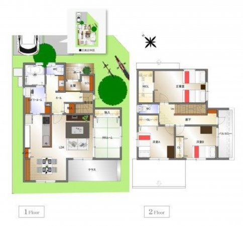 福山市津之郷町大字加屋、新築一戸建ての間取り画像です