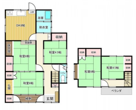 福山市赤坂町大字赤坂、中古一戸建ての間取り画像です