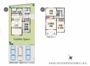 福山市水呑町、新築一戸建ての間取り画像です