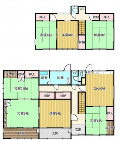 福山市瀬戸町大字山北、中古一戸建ての間取り画像です