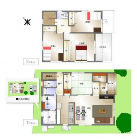 福山市津之郷町大字加屋、新築一戸建ての間取り画像です