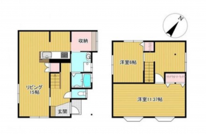 福山市瀬戸町大字地頭分、中古一戸建ての間取り画像です