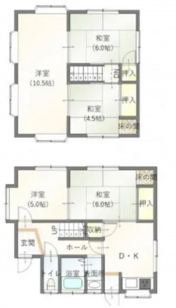 福山市瀬戸町大字地頭分、中古一戸建ての間取り画像です