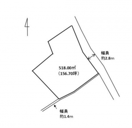 福山市田尻町、中古一戸建ての間取り画像です