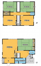福山市幕山台、中古一戸建ての間取り画像です