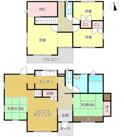 福山市蔵王町、収益物件/住宅の間取り画像です