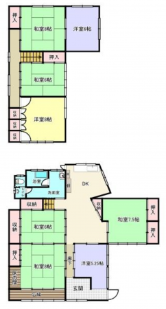 福山市赤坂町大字赤坂、中古一戸建ての間取り画像です