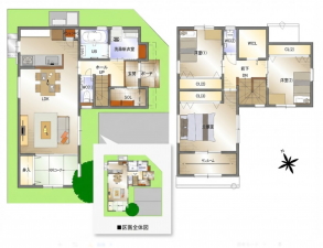 福山市川口町、新築一戸建ての間取り画像です