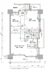 福山市南蔵王町、マンションの間取り画像です