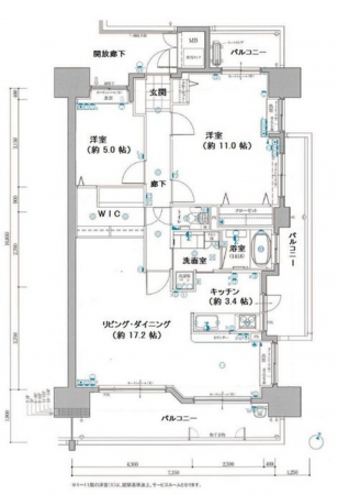福山市南蔵王町、マンションの間取り画像です